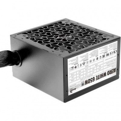 FUENTE DE ALIMENTACIÓN AEROCOOL AERO WHITE 650W - VENTILADOR 12CM - PFC ACTIVO - EFC.80PLUS - ATX