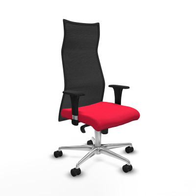 Albacete malla XL sincro malla negra bali rojo brazos 1D base aluminio ruedas 65mm nailon