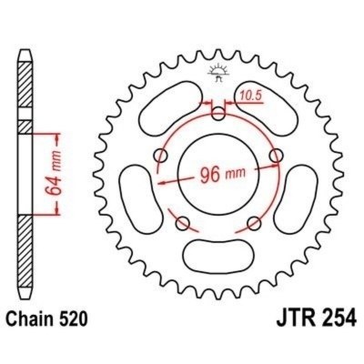 Corona JT 254 de acero con 50 dientes JTR254.50