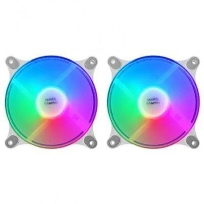 Ventiladores Mars Gaming MFDUOW/ 12cm/ FRGB/ Blancos
