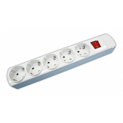 BASE MULTIENCHUFE 5 SCHUKO - Con interruptor - Sin cable