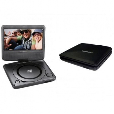 REPRODUCTOR DVD PORTÁTIL SUNSTECH DLPM728BK - PANTALLA TFT 7/17.78CM GIRATORIA - ALTAVOCES 2*1W RMS - BATERÍA RECARGABLE - MANDO A DISTANCIA