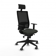 Piqueras y Crespo Horna sincro malla negra bali negro brazos 1D base piramidal cabecero fijo ruedas 65mm engomadas