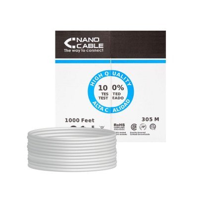 Bobina de Cable RJ45 UTP Nanocable 10.20.0504 Cat.6/ 305m/ Gris