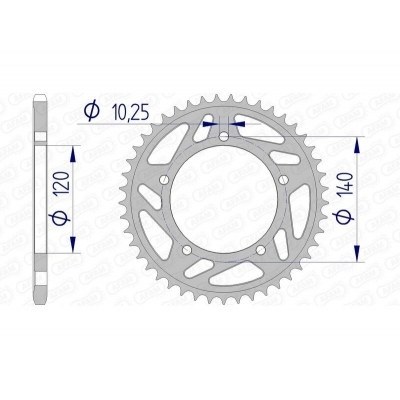 Corona AFAM aluminio 15605 - Paso 520 15605-40