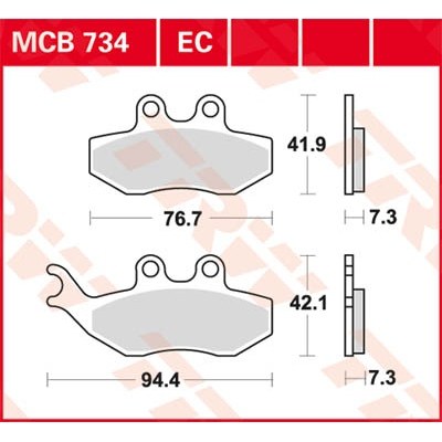 Pastillas de freno cerámicas serie EC TRW MCB734EC