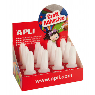 Apli Super Adhesivo Instantaneo 10gr con Pincel Aplicador - Secado Rapido - Facil Aplicacion - Resistente al Agua - Transparente