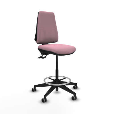 Taburete Elche AS bali rosa base piramidal ruedas 65mm engomadas