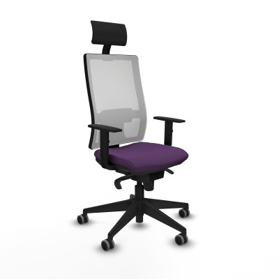 Horna sincro malla blanca bali morado brazos 1D base piramidal cabecero fijo ruedas 65mm engomadas