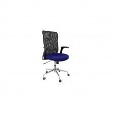 SILLA MINAYA RESPALDO MALLA NEGRO ASIENTO 3D AZUL 4031AZ