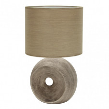 Sobremesa Ceramica Ea 1xe27 Beis Pantalla Beis 52x30x30 Cm