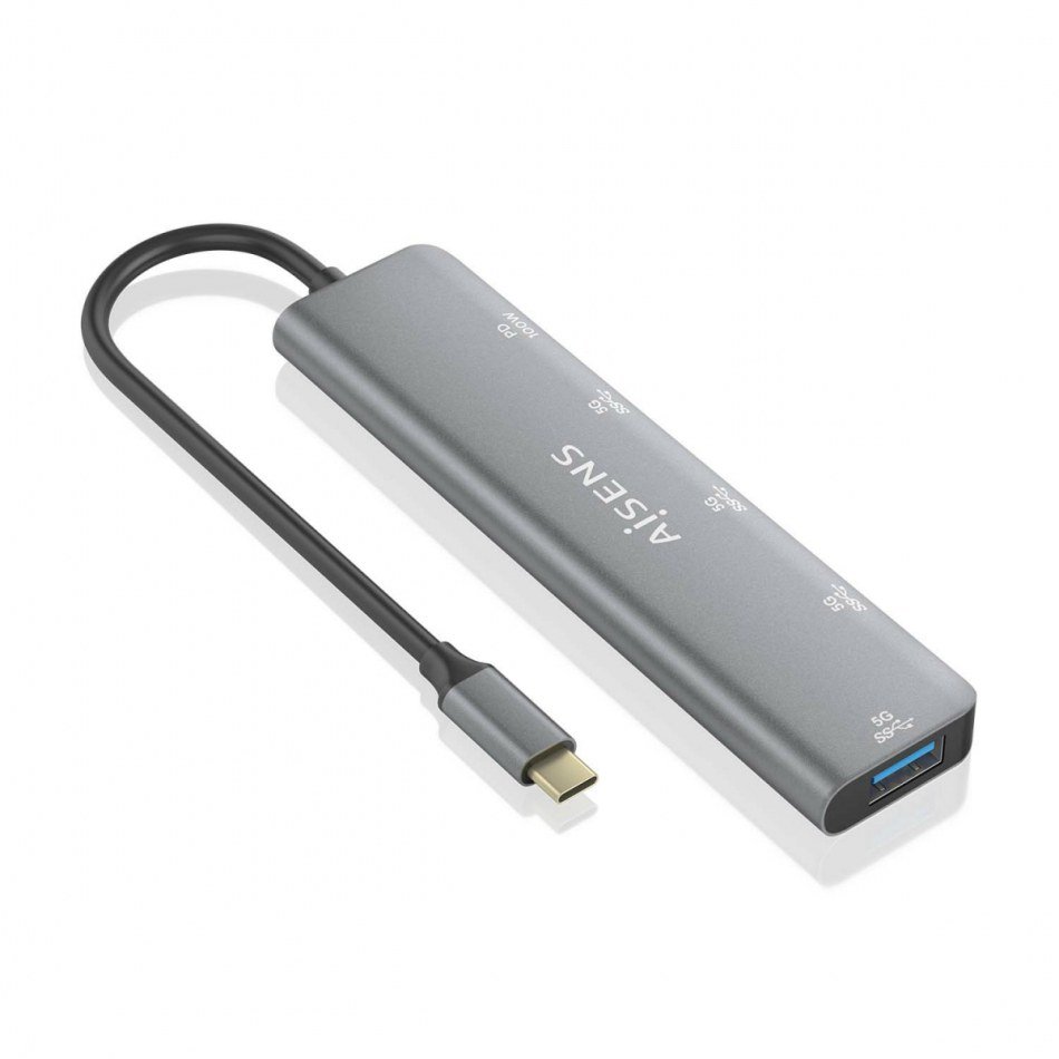 Aisens - Hub Usb 3.2 Gen1 5G Usb-C, Usb-C/M-1Xusb-C Pd100W/H-1Xusb-C/H