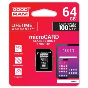 Tarjeta de memoria GOODRAM microSD 64GB ADAPTADOR