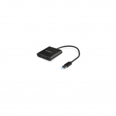 StarTech.com Adaptador Gráfico Externo USB 3.0 a 2 Puertos HDMI 4K - Adaptador de V?deo Externo 4K para 2 Monitores negro