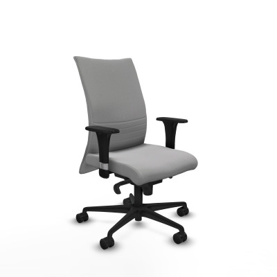 Albacete confidente XL sincro bali gris claro brazos 1D cromados base nailon ruedas 65 mm nailon