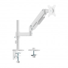 AISENS Soporte de Mesa Eco Contrapeso Giratorio e Inclinable para Monitor/TV 9kg (3 PIVOTES, 1 BRAZO) de 17-32, Blanco