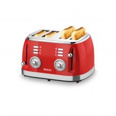 TOSTADOR RETRO SOGO TOS-SS-5465 PAN MOLDE 4 RAN 1500W ROJO