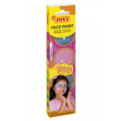 Jovi Fantasy Estuche de Maquillaje Crema - Hipoalergenico - Facil Aplicacion - Incluye Esponja y Pincel - Color Surtido