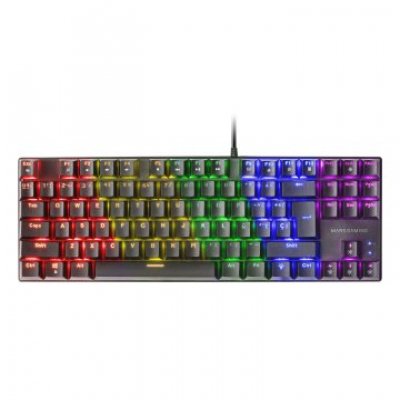 TECLADO MECANICO COMPACTO TKL MARS GAMING MK80 ITALIANO BLACK ILUMINACION 12EFECTOS SWITCH MARRON