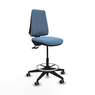 Taburete Elche AS bali azul cielo base piramidal ruedas 65mm engomadas