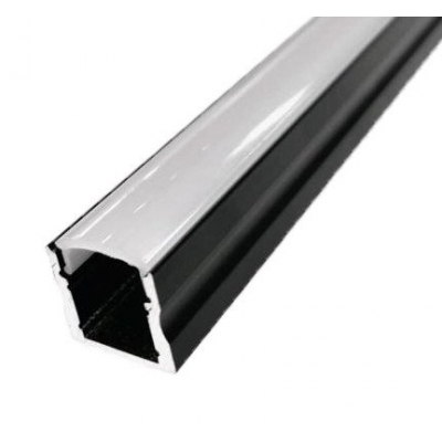 Perfil LED Superficie 17x14,5mm Opal 2m NEGRO