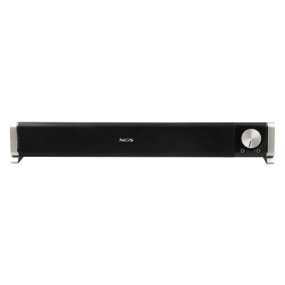 NGS SB500-BT Barra de Sonido Bluetooth 20W - Alimentacion por USB - Entrada Jack y Microfono - Salida Auriculares - Control de Volumen Integrado - Diseño Compacto - Color Negro