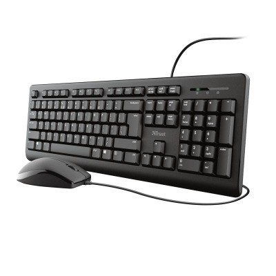 TECLADO + RATON TRUST TKM-250 SILENCIOSO RESISTENTE A LA CAIDA DE LIQUIDOS CABLE 1.8m RATON AMBIDIESTROS CAJA MARRON 23977