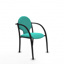 Piqueras y Crespo Pack 2 sillas Hell?n chasis 4 patas negro similpiel turquesa