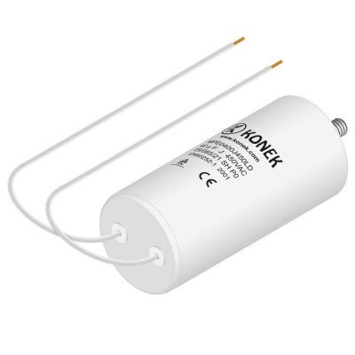 Condensador MOTOR 40uF 450Vac CABLES + M8 Medidas 50x100mm KONEK