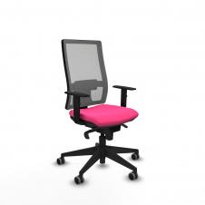 Piqueras y Crespo Horna sincro malla gris similpiel rosa brazos 1D base piramidal ruedas 65mm engomadas