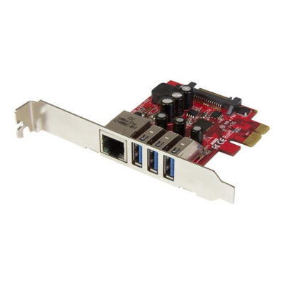 Tarjeta de red startech pexusb3s3ge 1x rj45 3x usb 3.0