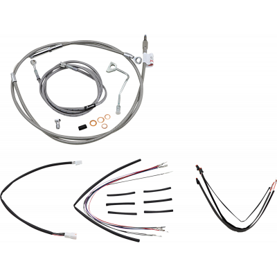 Kit completo de cable de manillar/línea de freno en acero inoxidable trenzado BURLY BRAND B30-1159