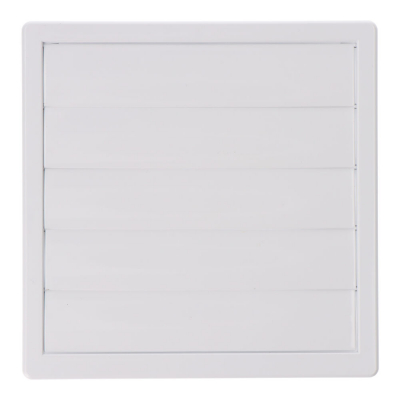 Rejilla ventilación cuadrada empotrable con lamas móviles 170x170mm enclavamiento ø100mm abs blanca