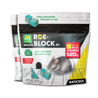 Raticida roe-block 260 g + 260 g