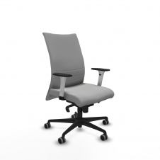 Piqueras y Crespo Albacete confidente sincro similpiel gris claro brazos 1D blancos base nailon ruedas 65mm engomadas