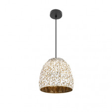 Colgante Tebas Negro/blanco/oro 1xe27 Regx33x33 Cm