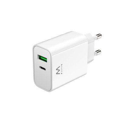 Ewent Cargador USB-C 30W - Carga Rapida y Segura - 1x USB-A - Color Blanco