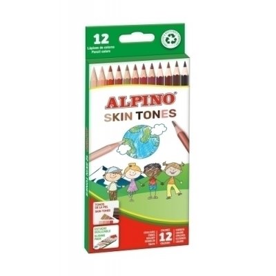 ALPINO LÁPICES DE COLORES ESTUCHE 12 UD TONOS DE PIEL SURTIDOS