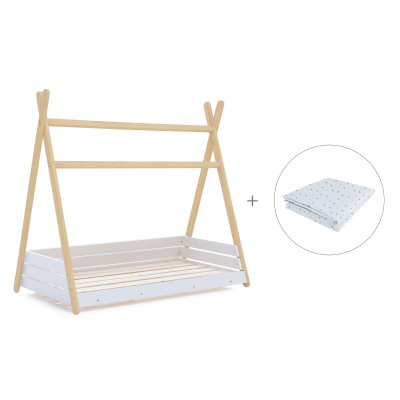Cama júnior Montessori madera 90x200 cm + toldo Mare · Homy Life XL