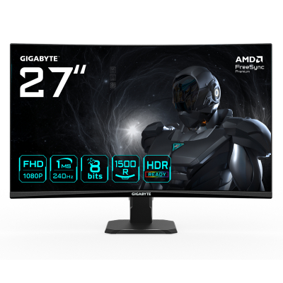 GS27FC2 Monitor Gaming Curvo 27 FHD - 1920 x 1080, 240Hz, 1ms, 350 cd/m², HDR Ready, HDMI 2.0, Displayport 1.4
