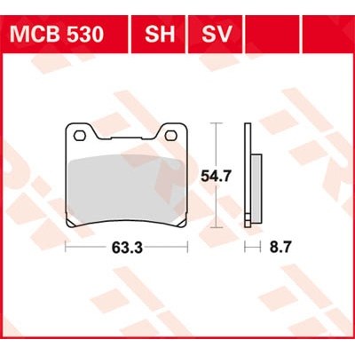 Pastillas de freno sinterizadas serie SV TRW MCB530SV