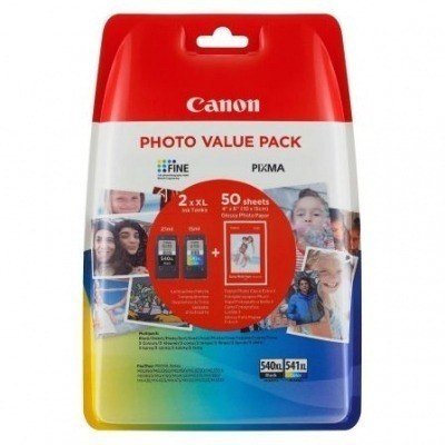 MULTIPACK 2 CARTUCHOS TINTA CANON - 1XPG-540XL + 1XCL541XL + 50 HOJAS 10X15CM GLOSSY PHOTO PAPER