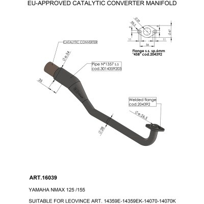 Catalytic Converter LEOVINCE 16039