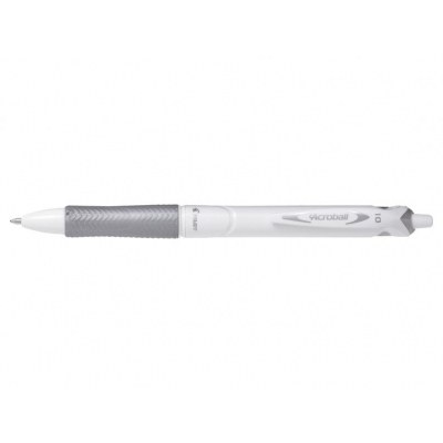 Pilot Boligrafo de Bola Retractil Acroball PureWhite - Recargable - Fabricado con Plastico Reciclado - Punta Redonda 1mm - Trazo 0.28mm - Grip Ergonomico - Color Negro