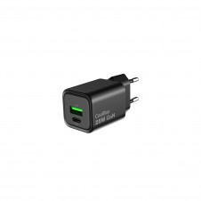 CoolBox CARGADOR GAN 25W USB-A/USB-C PARED NEGRO