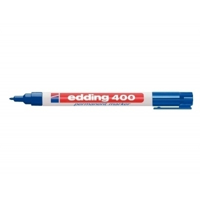 Edding 400 Rotulador Permanente - Punta Redonda - Trazo 1 mm. - Recargable - Secado Rapido - Color Azul