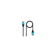 CABLE NANOCABLE HDMI MACHO A HDMI MACHO MULTIPLE APANTALLAMIENTO Y RECUBRIMIENTO NYLON 1M NEGRO 10.15.3701
