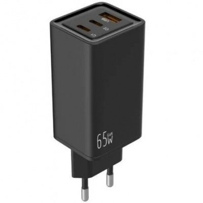 Cargador de Pared Leotec LECSPH65W3K/ 2x USB Tipo-C/ 1x USB/ 65W