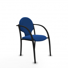 Piqueras y Crespo Pack 2 sillas Hell?n chasis 4 patas negro similpiel azul