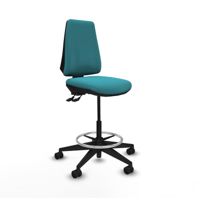 Taburete Elche AS bali turquesa base piramidal ruedas 65mm nailon